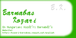 barnabas kozari business card